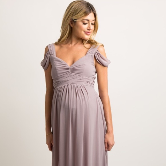 NWT HP PinkBlush Purple Maternity Evening Gown - Picture 6 of 6